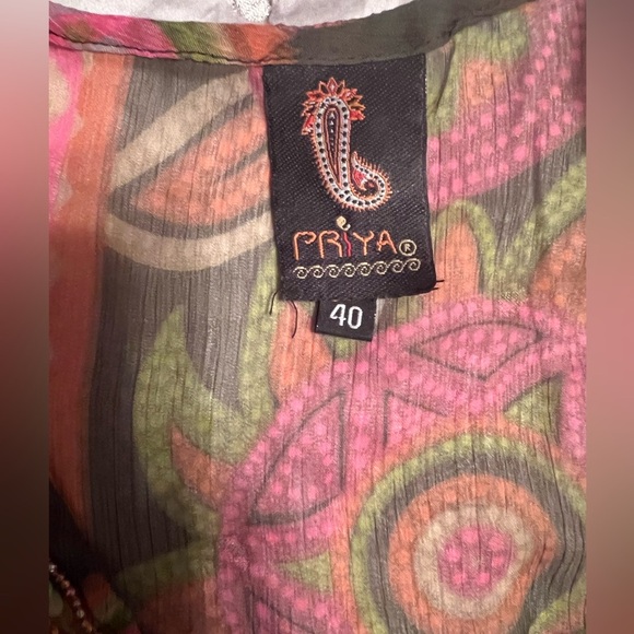 PRIYA EMBELLISHED SWIMSUIT COVER Size 40/Large adjustable waist long sleeve NWOT - Picture 10 of 11